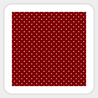 Large White Polka Dots On Dark Christmas Candy Apple Red Sticker